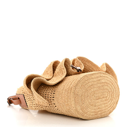 Loewe Raffia Calfskin Balloon Ruffles Bucket Bag Natural Tan 4 of 13