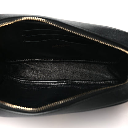 Saint Laurent Grain De Poudre Matelasse Monogram Mini Lou Camera Bag Black 5 of 11