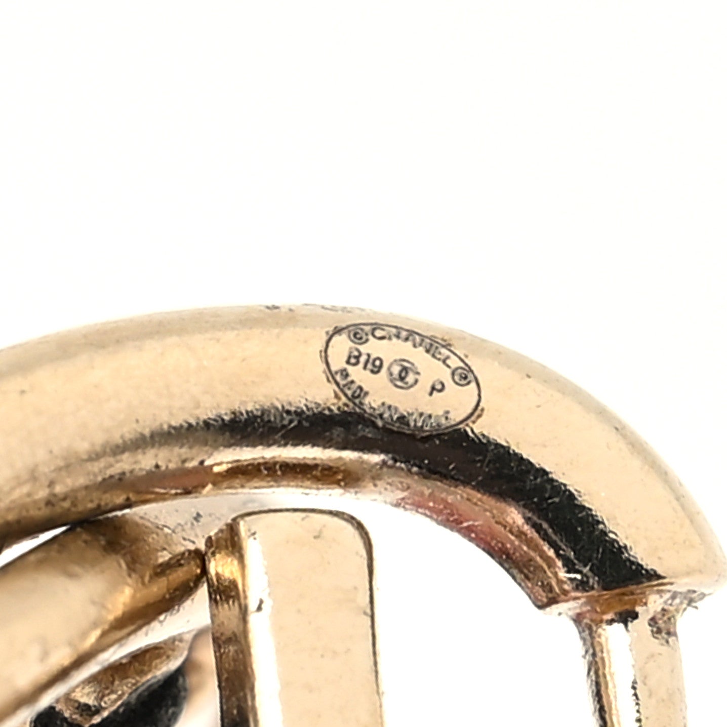 Chanel Lambskin High Society CC Round Drop Earrings Gold Black 4 of 4