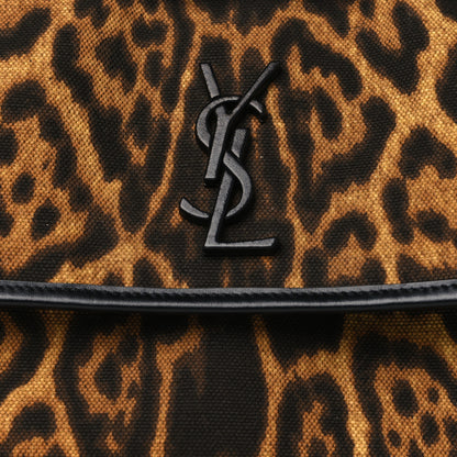 Saint Laurent Smooth Calfskin Canvas Leopard Print Medium Niki Chain Satchel Light Natural 8 of 10