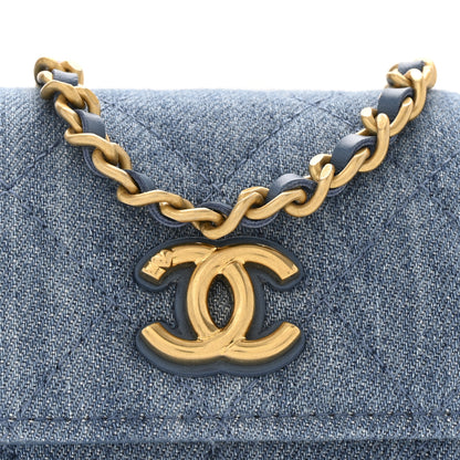 Chanel Denim Quilted Flap Mini Crossbody Blue 9 of 11