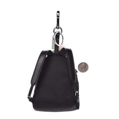 Fendi Nylon Shiny Nappa Nutria Fox Fur Monster Eyes Mini Backpack Charm Black Multicolor 2 of 5