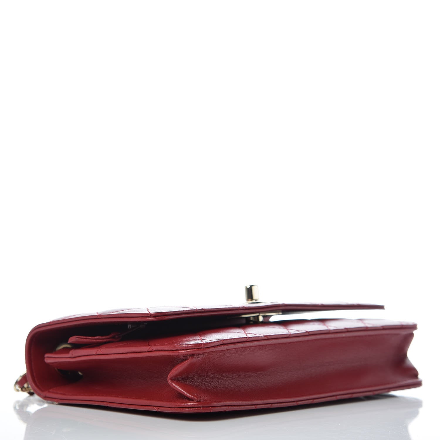 Chanel Lambskin Quilted Trendy CC Wallet On Chain WOC Dark Red 4 of 9