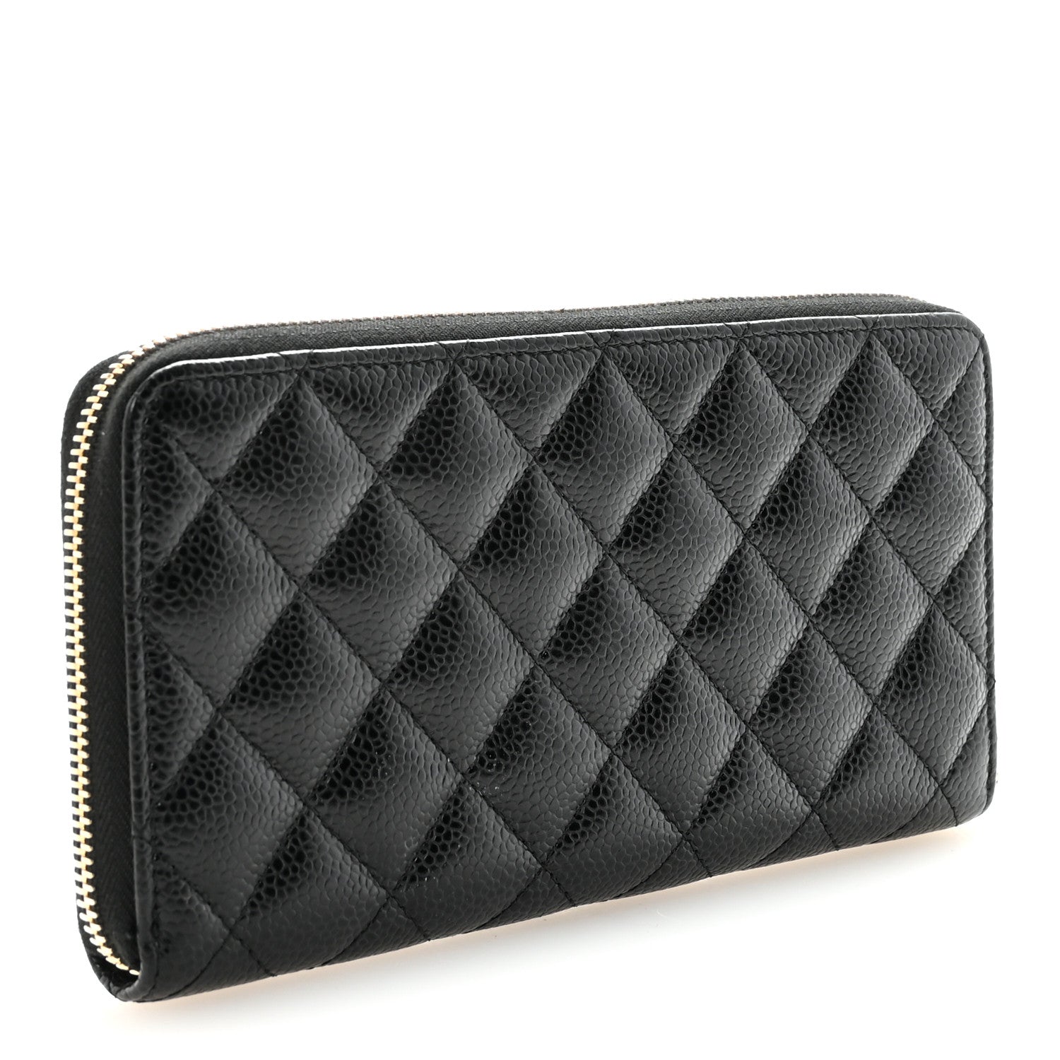 Chanel Caviar Quilted Large Gusset Zip Around Wallet Black 3 of 9
