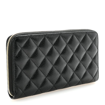 Chanel Caviar Quilted Large Gusset Zip Around Wallet Black 3 of 9