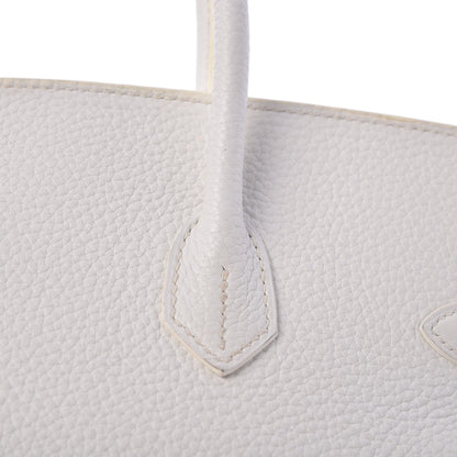 Hermes Taurillon Clemence Birkin 35 White 37 of 45