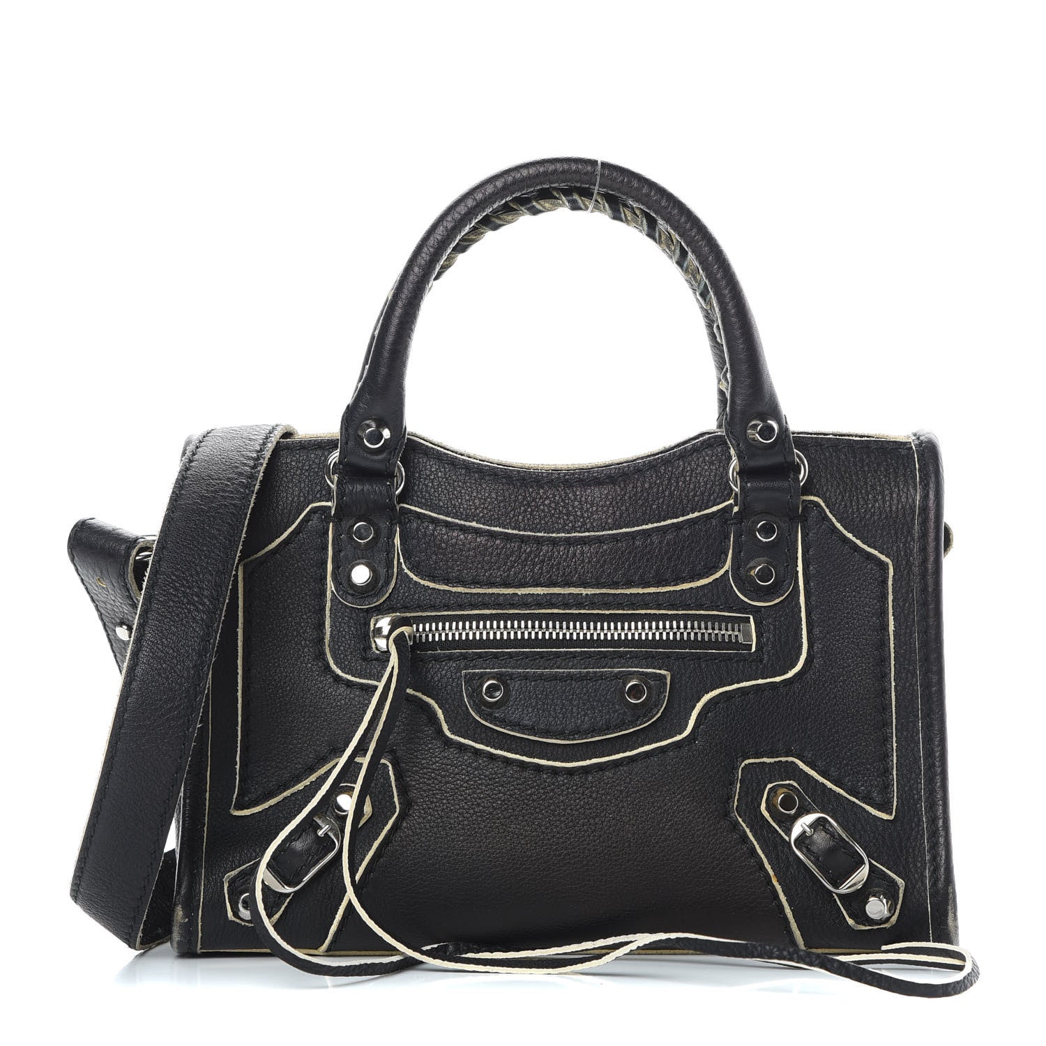 Balenciaga Supple Grained Calfskin Classic Silver Hardware Highlight Mini City Black 1 of 17