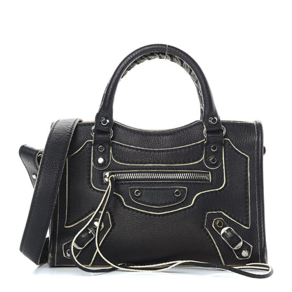 Balenciaga Supple Grained Calfskin Classic Silver Hardware Highlight Mini City Black 1 of 17