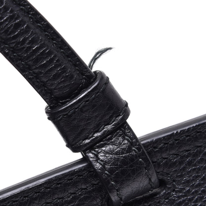 Gucci Pebbled Calfskin Large Bamboo Daily Top Handle Bag Black 10 of 11