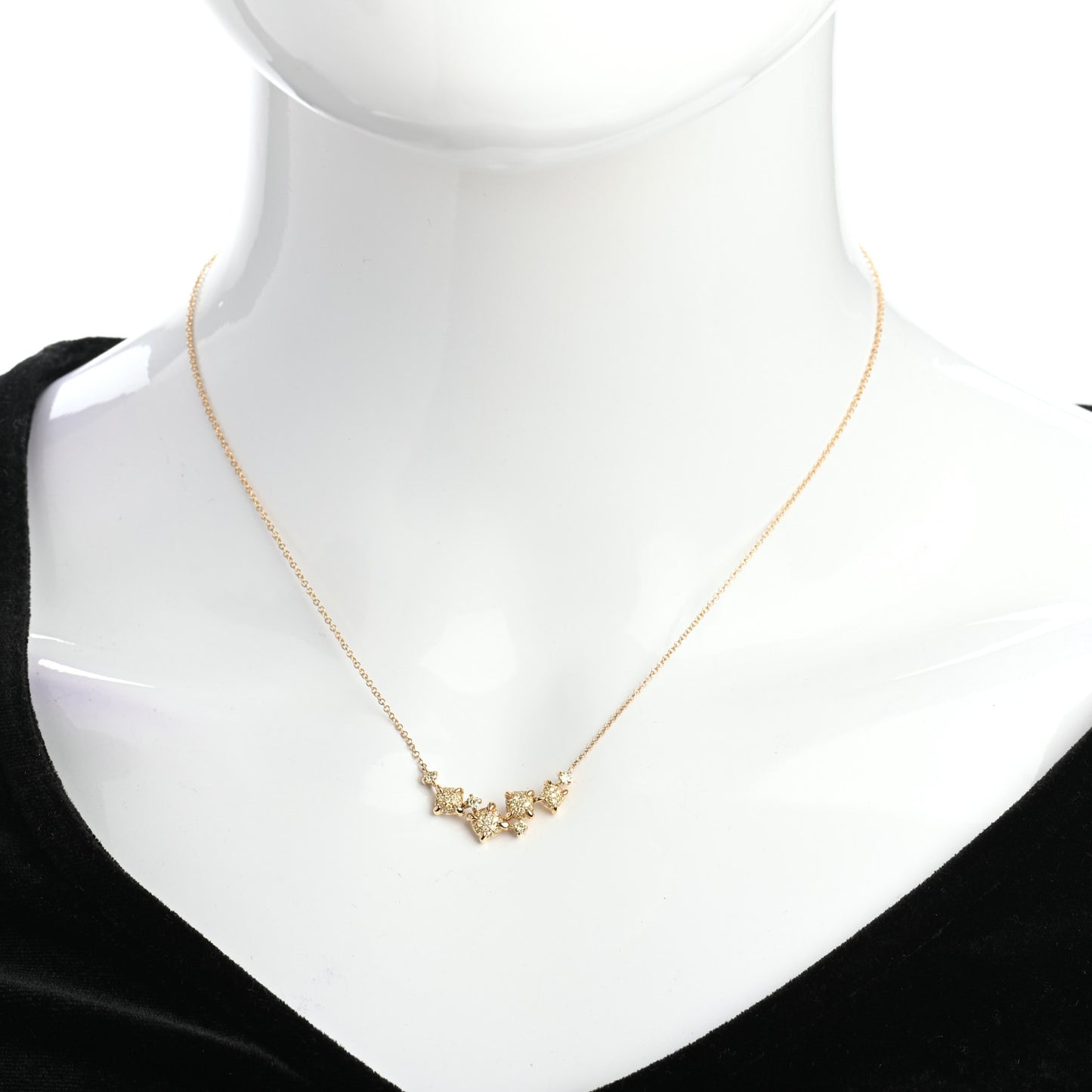 18K Yellow Gold Yellow Diamond Petite Chatelaine Necklace