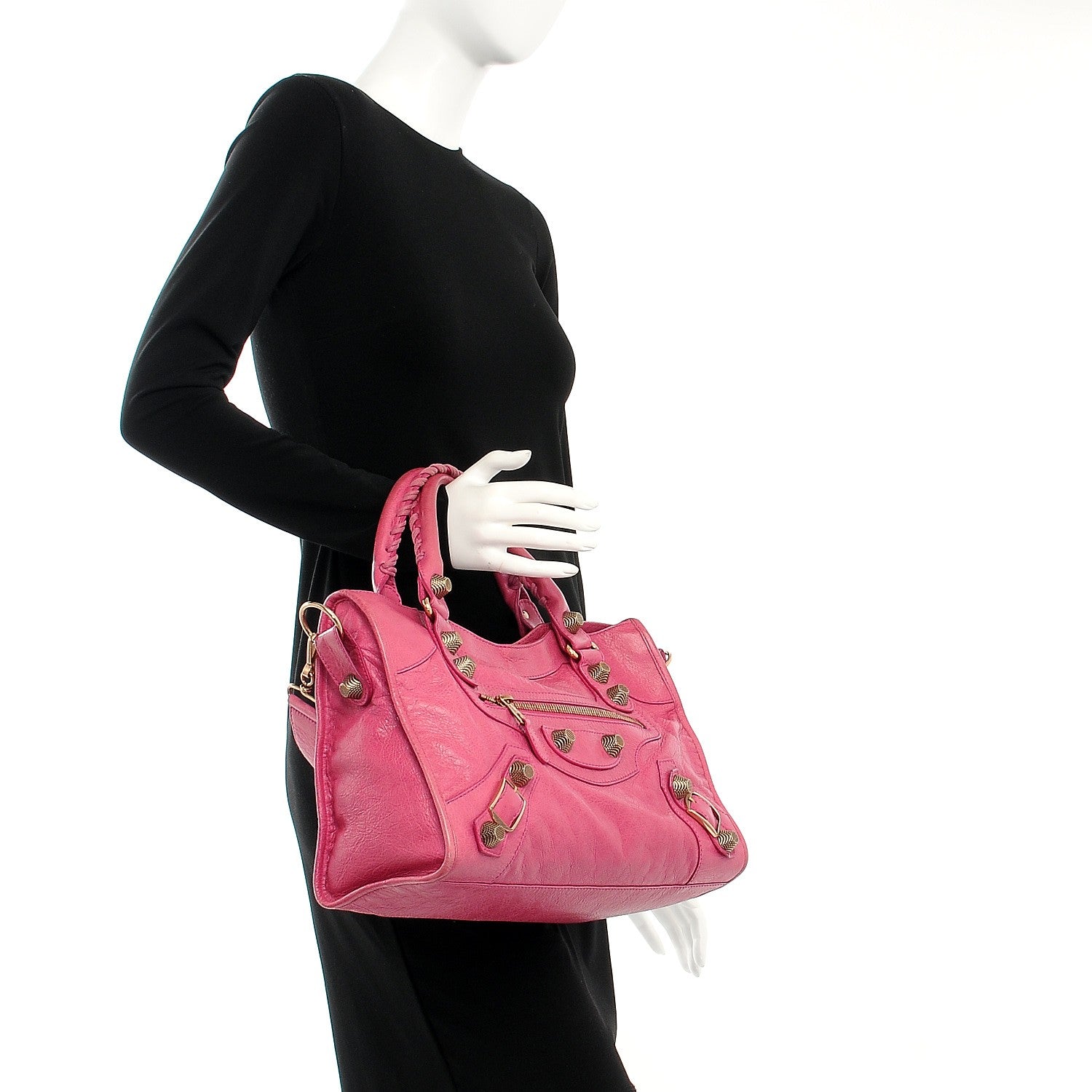 Balenciaga Agneau Giant 21 Rose Gold Hardware City Cyclamen Fucsia 3 of 8