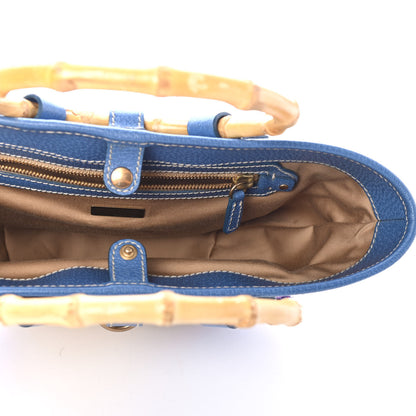 Miu Miu Calfskin Wicker Romantic Basket Bag Naturale Blue 4 of 5