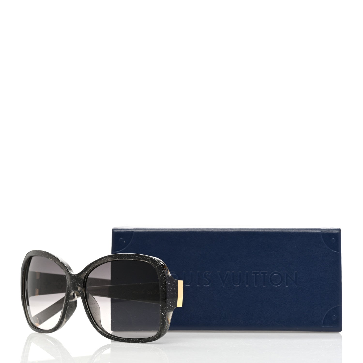Louis Vuitton Acetate Obsession Round Sunglasses Z1855E Black Glitter 7 of 7