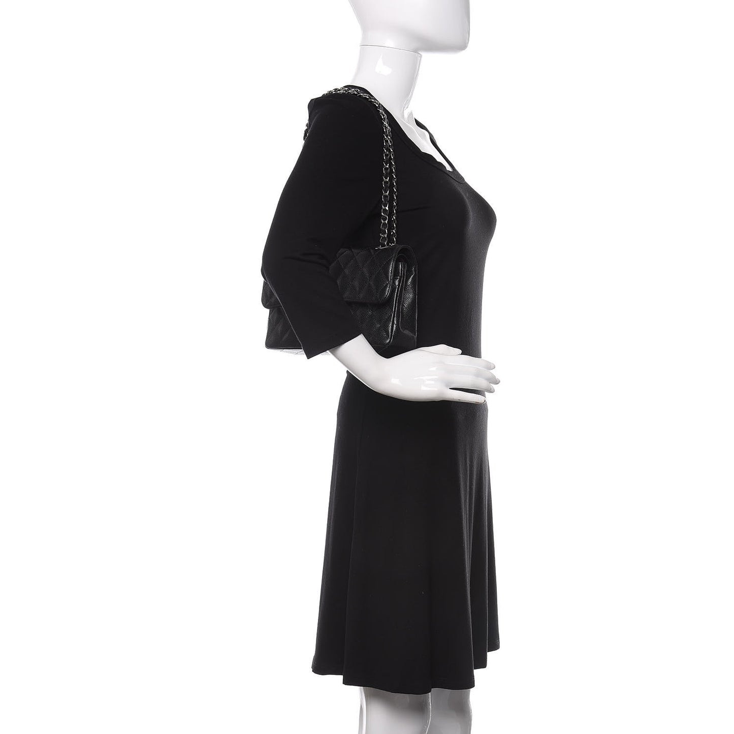 Caviar Quilted Small Double Flap Black