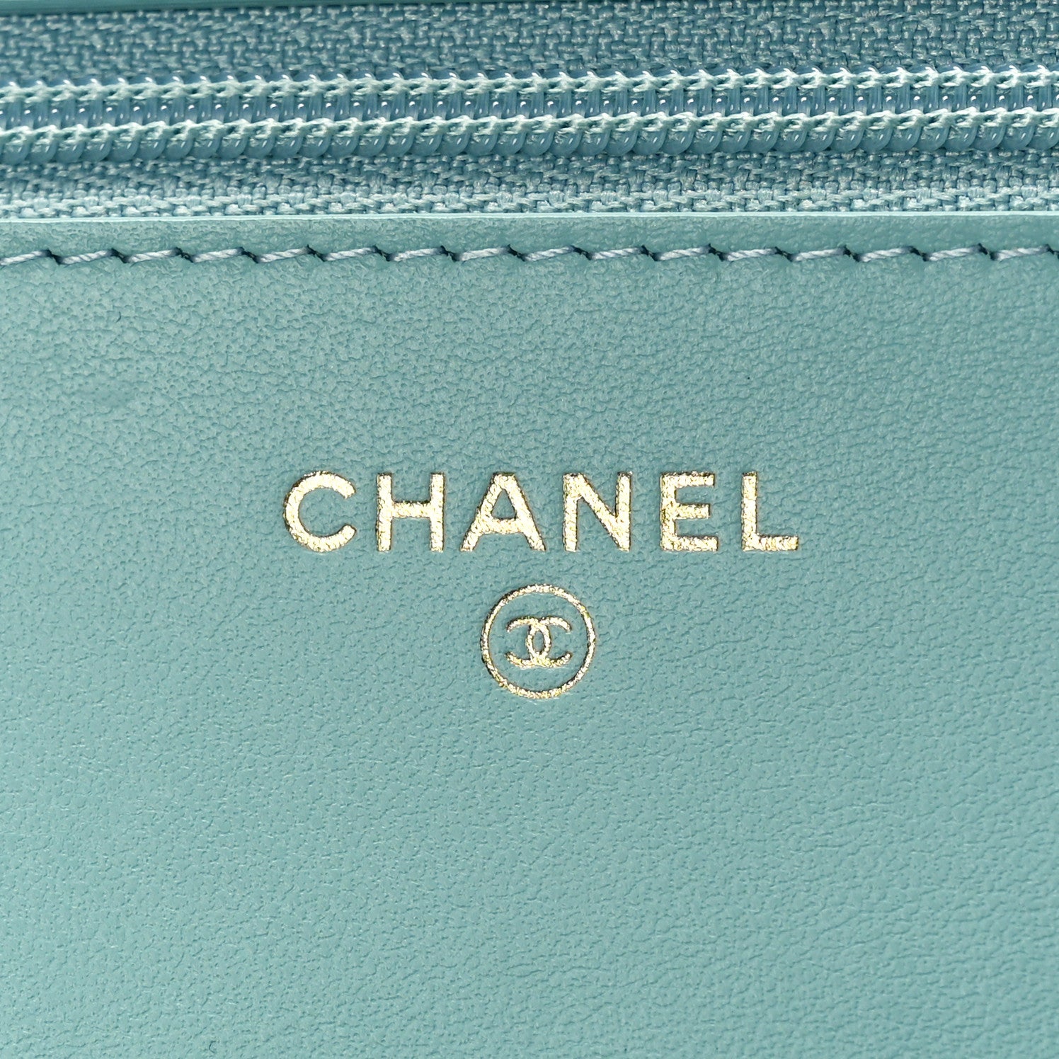 Chanel Lambskin Quilted Chanel 19 Wallet On Chain WOC Light Blue 6 of 11