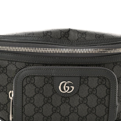 Gucci GG Supreme Monogram Textured Dollar Calfskin Ophidia Belt Bag Grey Black Graphite Grey 8 of 14