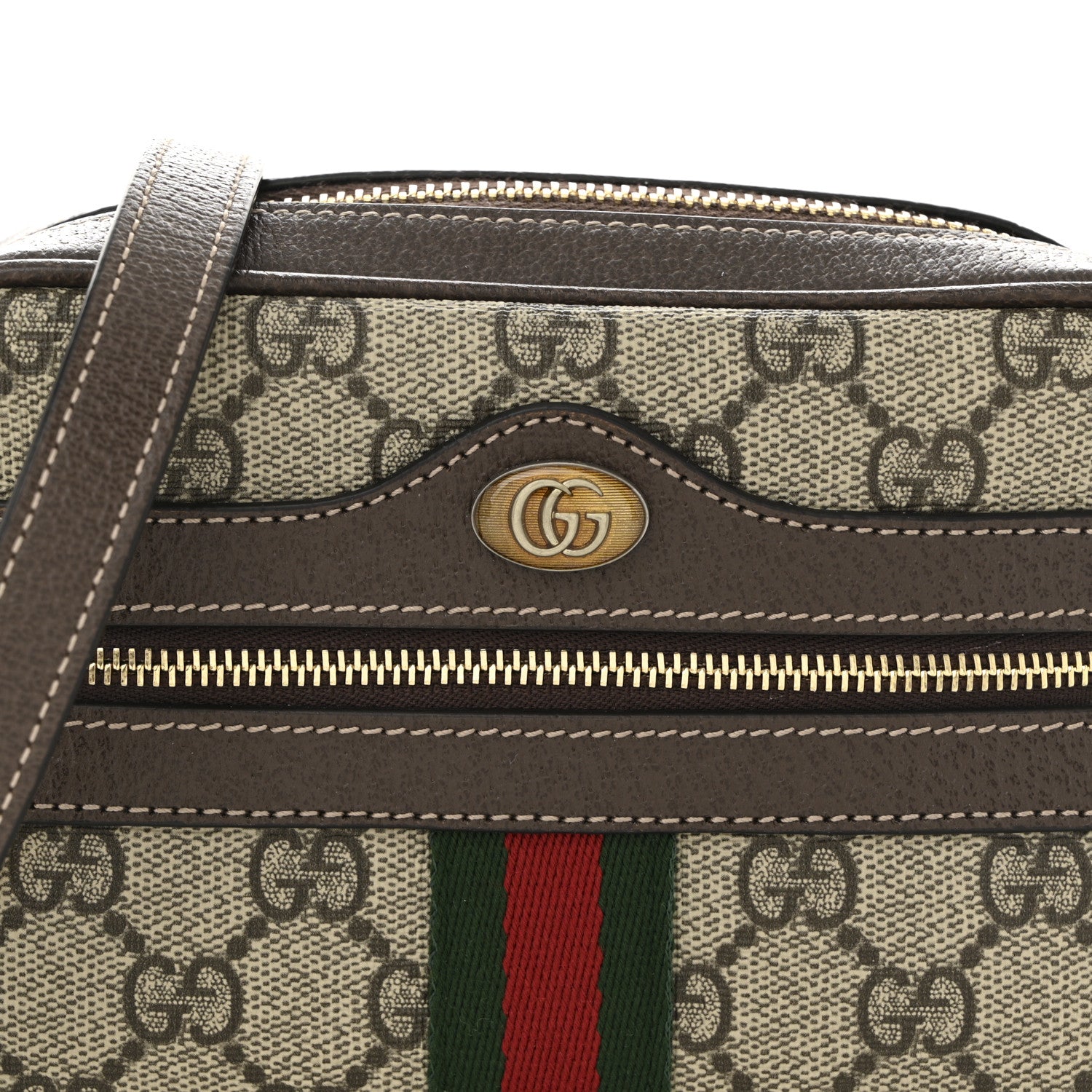 Gucci GG Supreme Monogram Web Mini Ophidia Shoulder Bag Brown 8 of 10