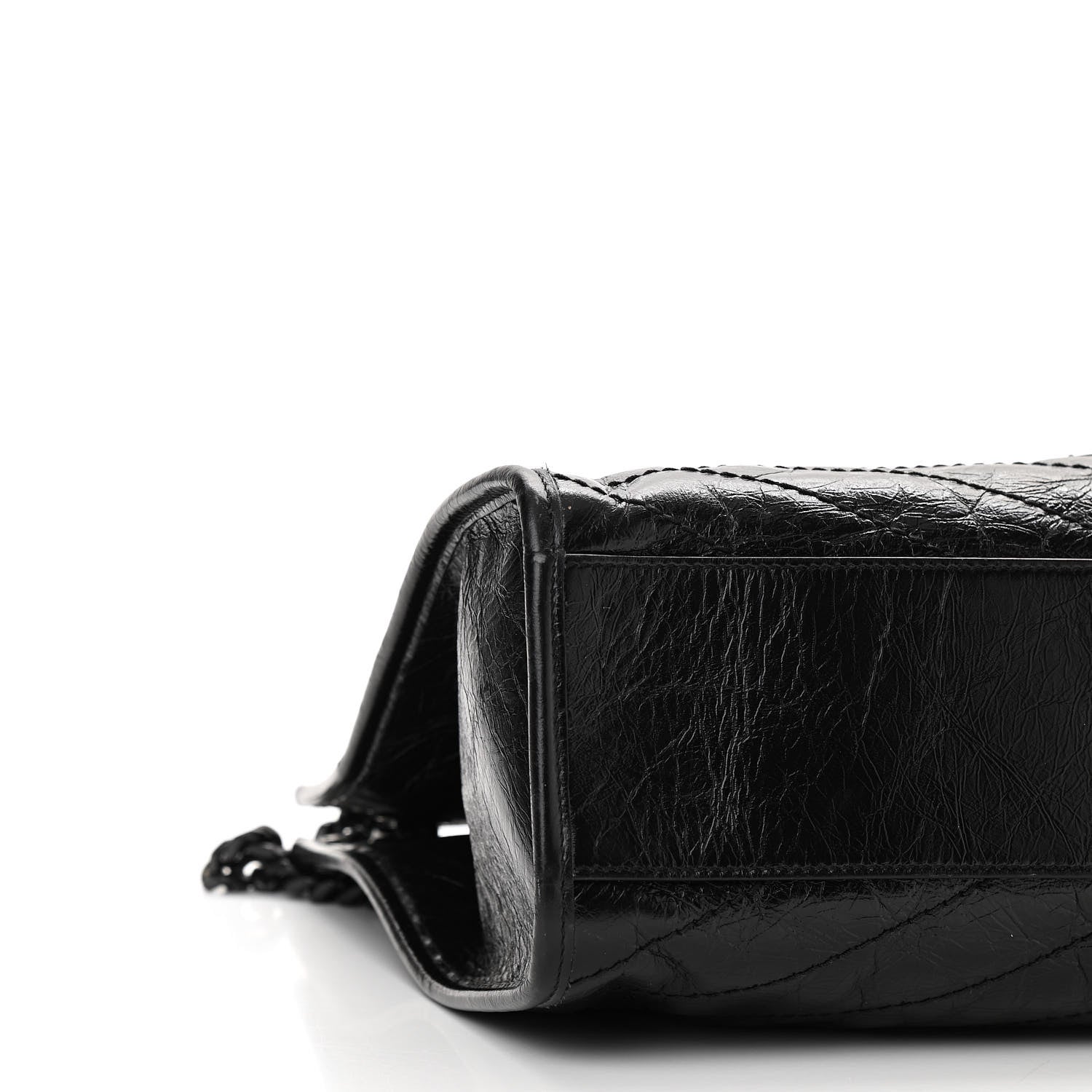 Saint Laurent Crinkled Calfskin Matelasse Monogram Medium Niki Shopper Tote Black 5 of 10