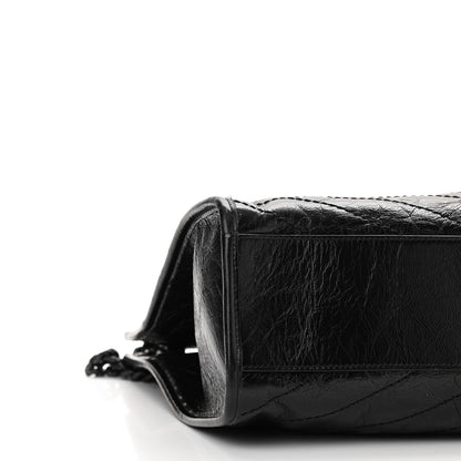 Saint Laurent Crinkled Calfskin Matelasse Monogram Medium Niki Shopper Tote Black 5 of 10
