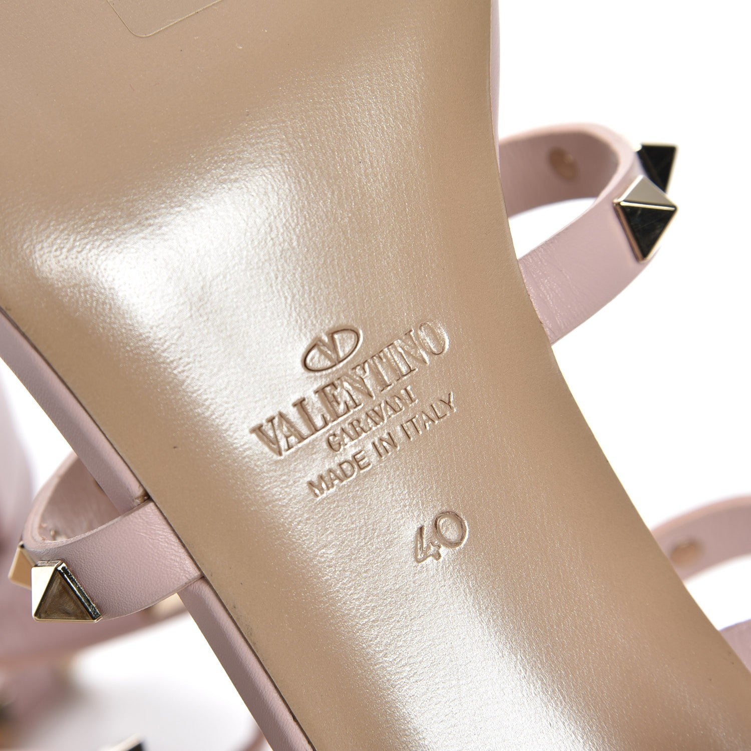 Valentino Garavani Calfskin Rockstud 60mm City Sandals 40 Water Rose 6 of 8