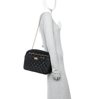 Chanel Aged Calfskin Quilted Large Reissue Camera Case Black 2 of 10