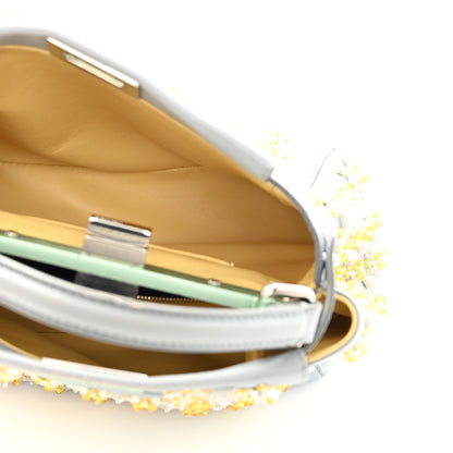 Fendi Goatskin Embellished Peekaboo Iconic Satchel Light Blue 5 of 13