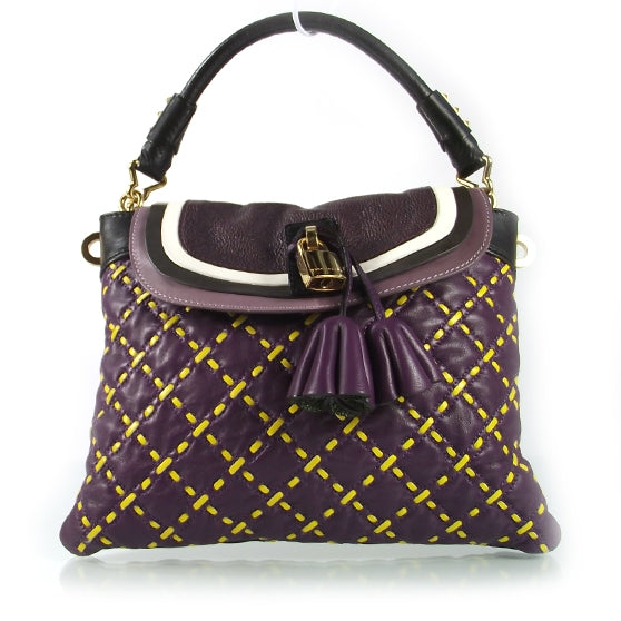 Leather Quilted Grainne Abby Purple