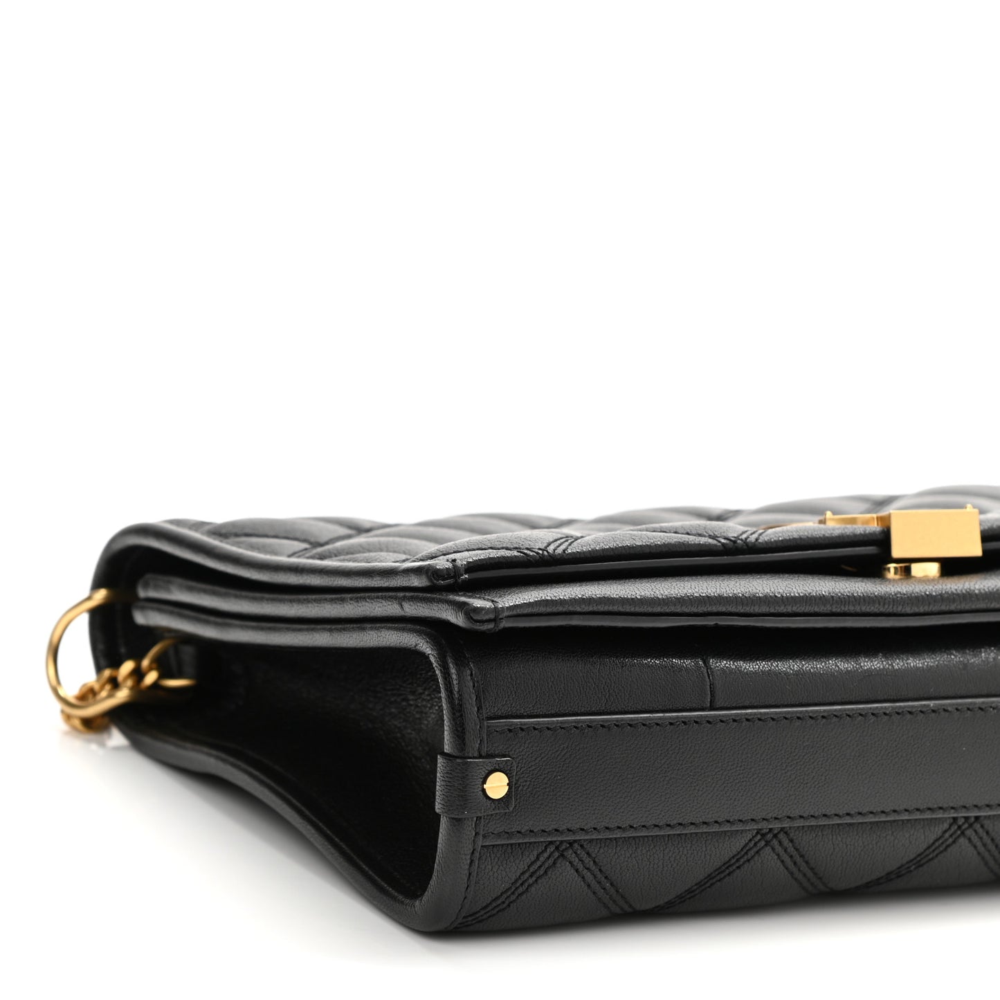 Lambskin Quilted Mini Becky Chain Bag Black