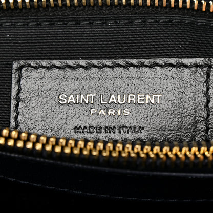 Saint Laurent Suede Calfskin Y Quilted Monogram Medium Loulou Chain Satchel Deep Marine 8 of 12