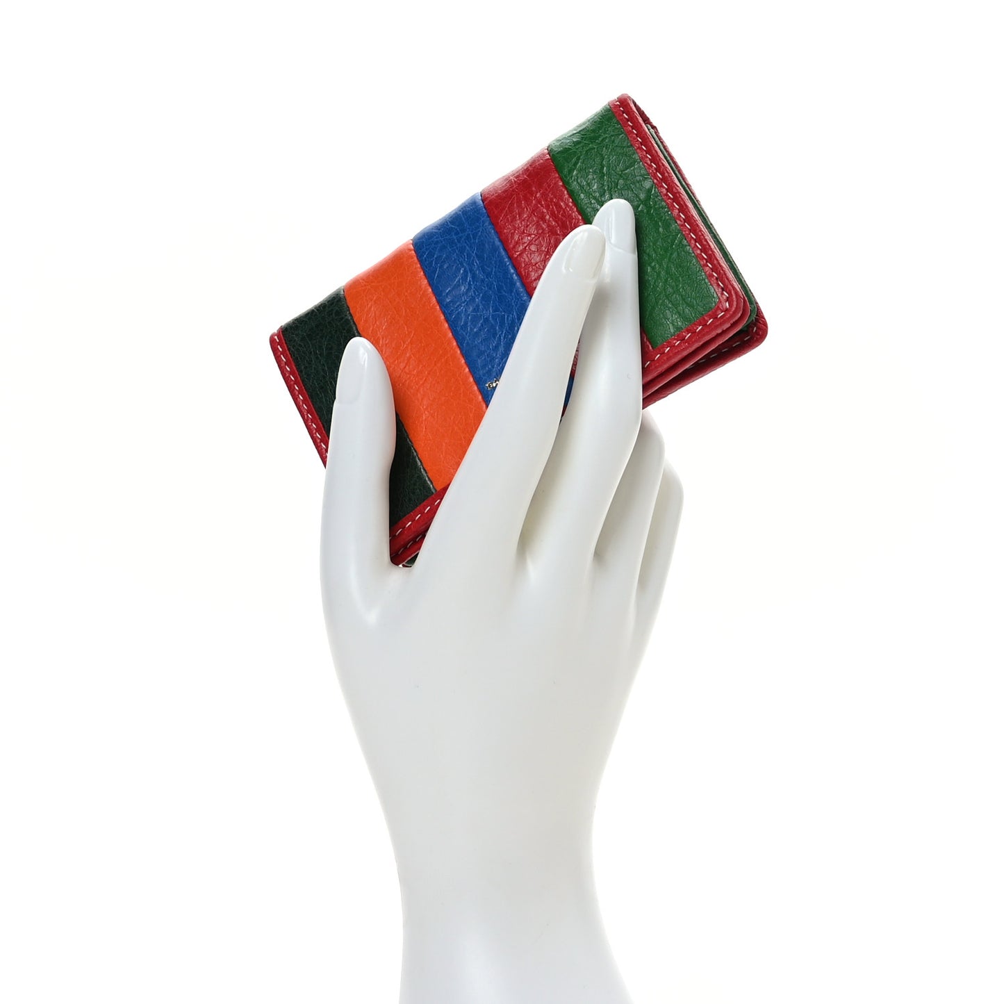Agneau Arena Multicolore Bazar Bi-Fold Card Case Vert Emeraude Black