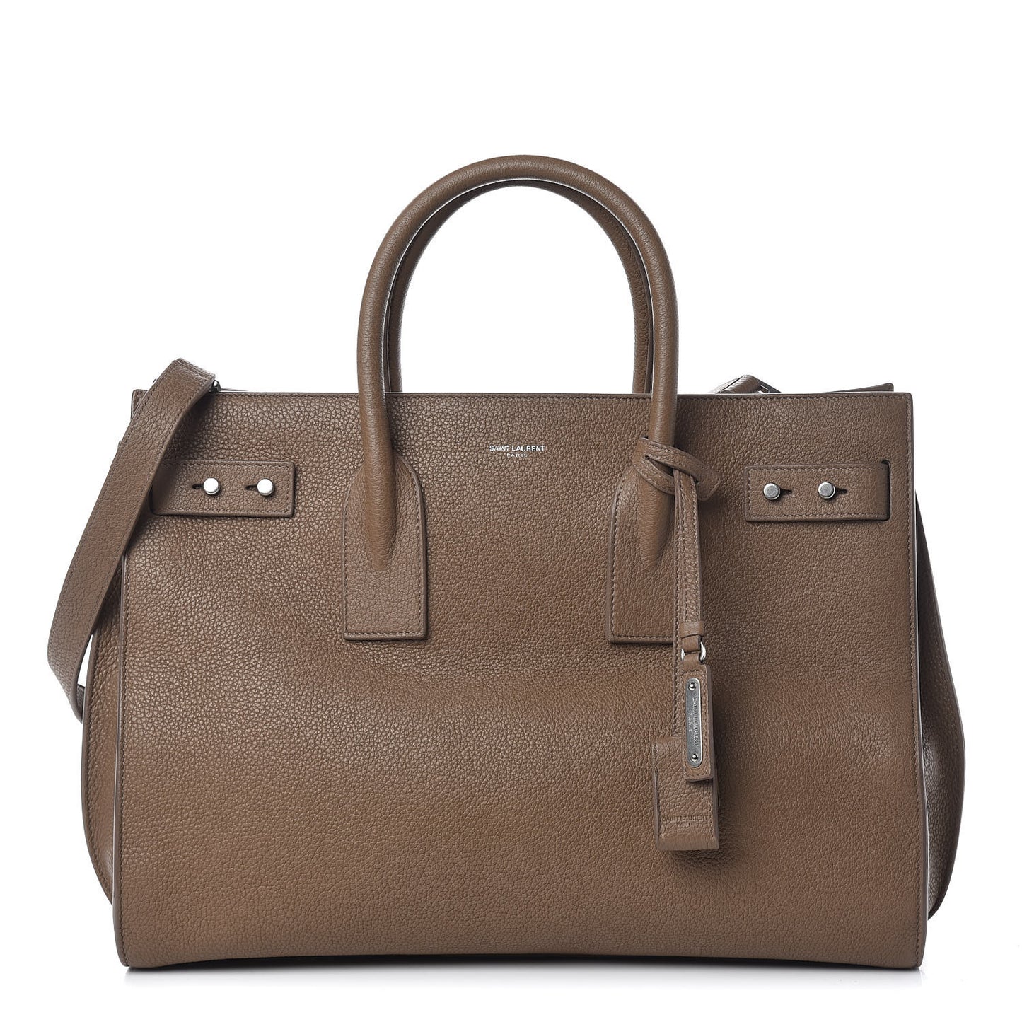Grained Calfskin Medium Souple Sac De Jour Taupe