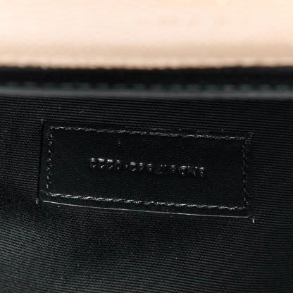 Saint Laurent Grain De Poudre Matelasse Chevron Monogram Envelope Clutch Dark Beige 7 of 11
