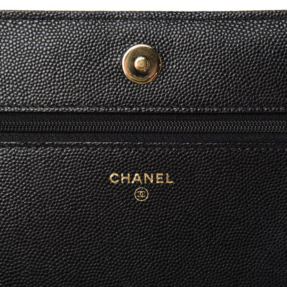 Chanel Caviar Quilted Boy Wallet On Chain WOC Black 9 of 12