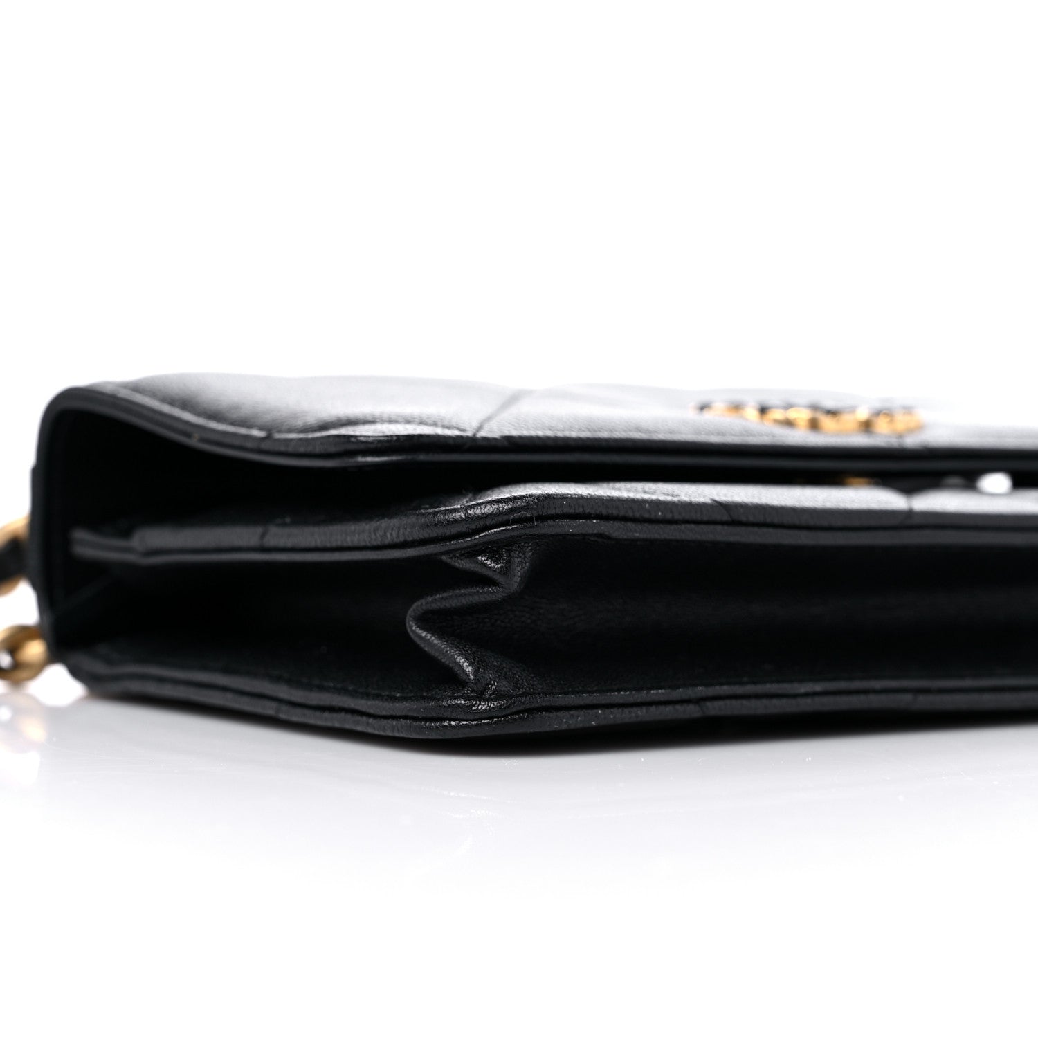 Chanel Lambskin Quilted Chanel 19 Wallet On Chain WOC Black 9 of 11