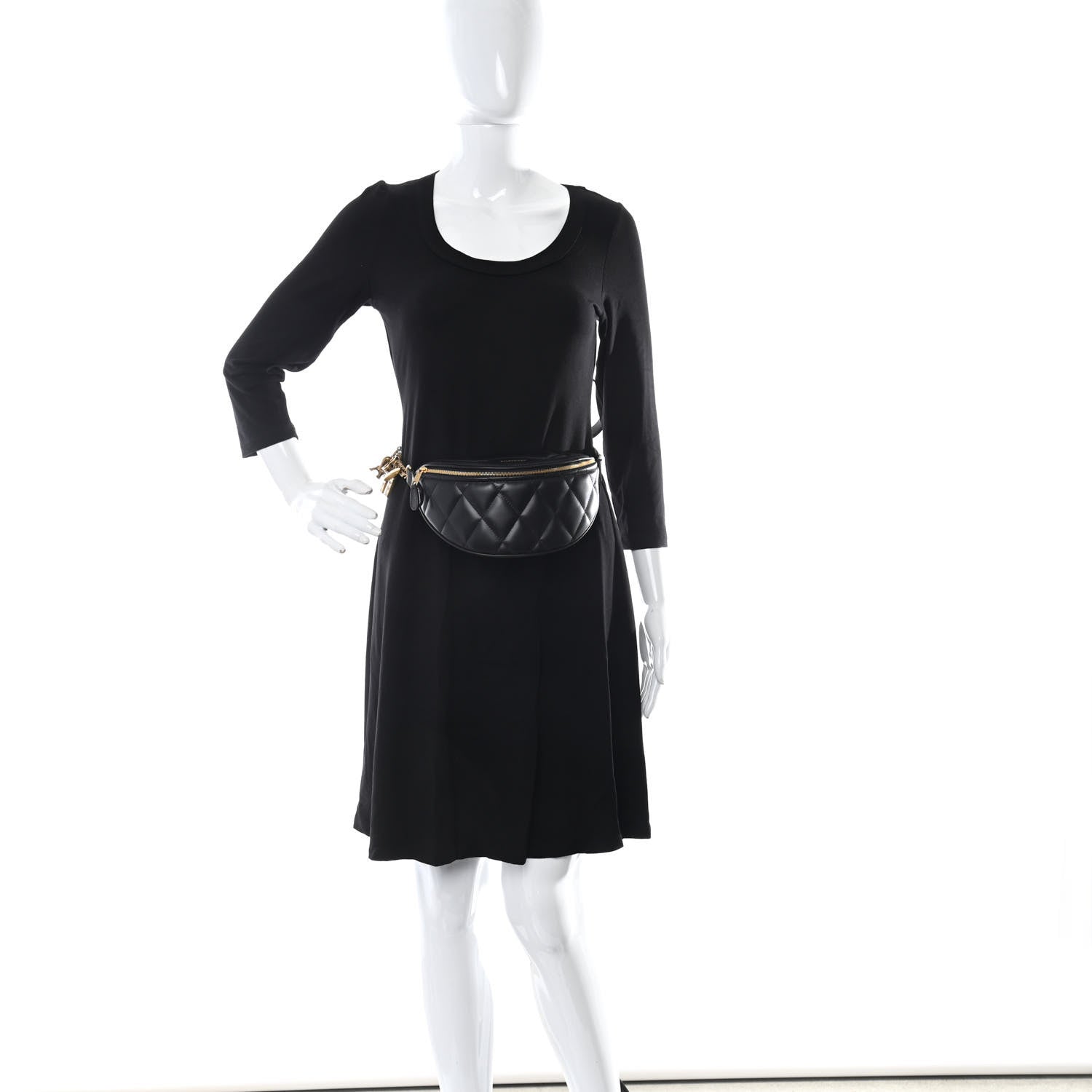 Balenciaga Calfskin Quilted XXS Souveniers Charms Belt Bag Black 2 of 10
