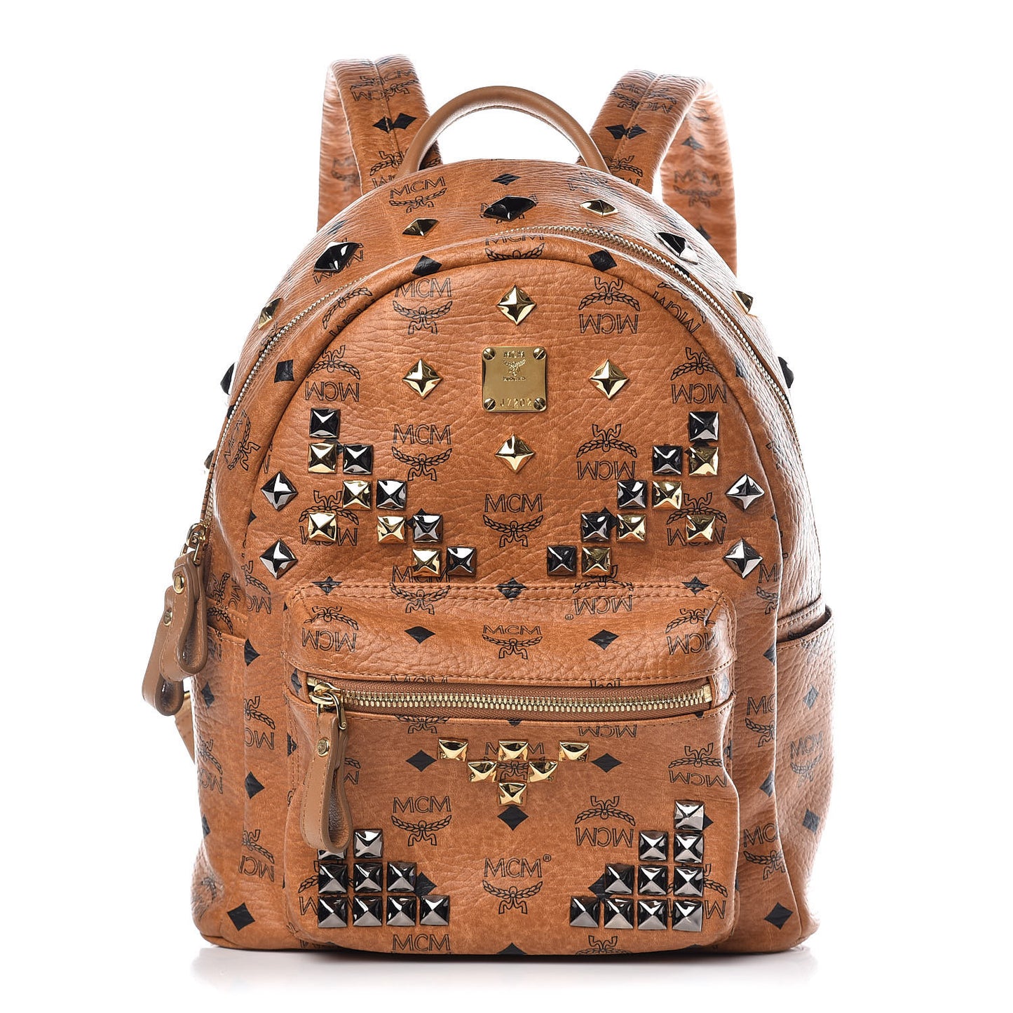 Visetos Studded Small Stark Backpack Cognac