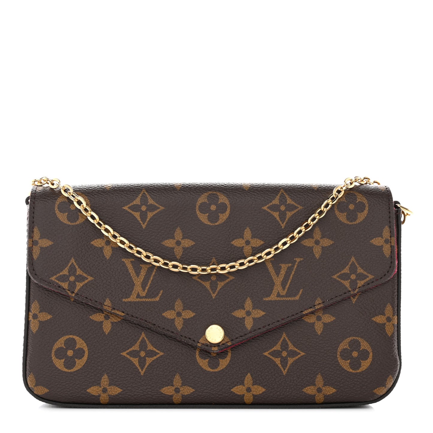 Monogram Pochette Felicie Chain Wallet Fuchsia
