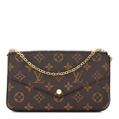 Louis Vuitton Monogram Pochette Felicie Chain Wallet Fuchsia 1 of 16