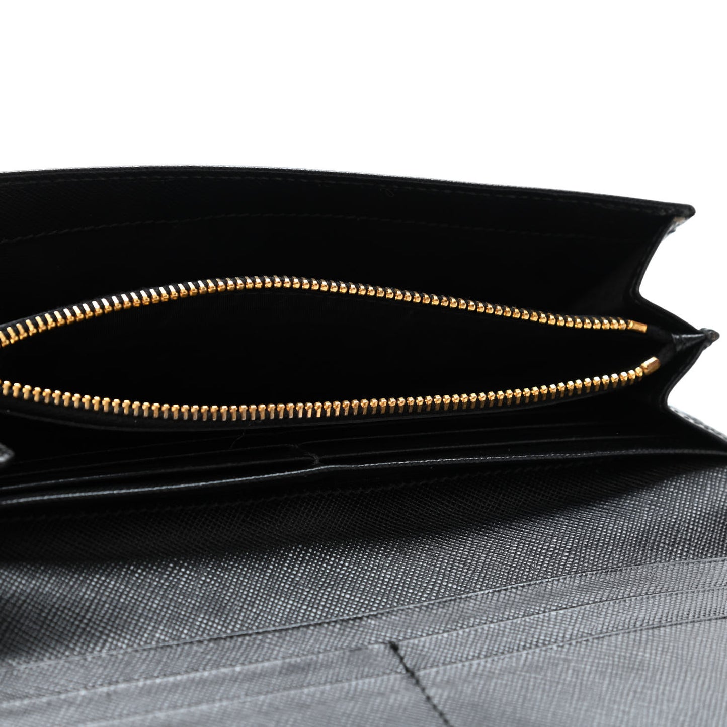 Saffiano Metal Continental Flap Wallet Black