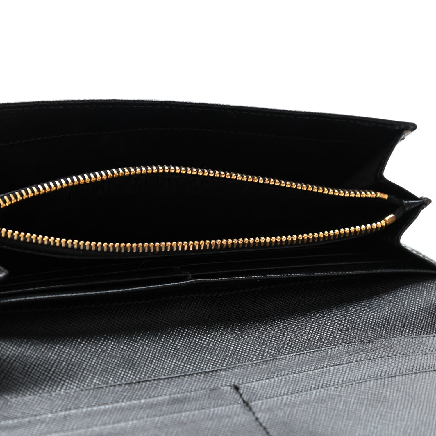Prada Saffiano Metal Continental Flap Wallet Black 4 of 4