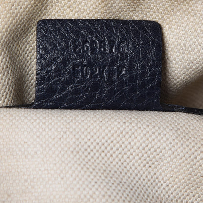 Gucci Calfskin Vintage Web Small Boston Navy Blue 9 of 9