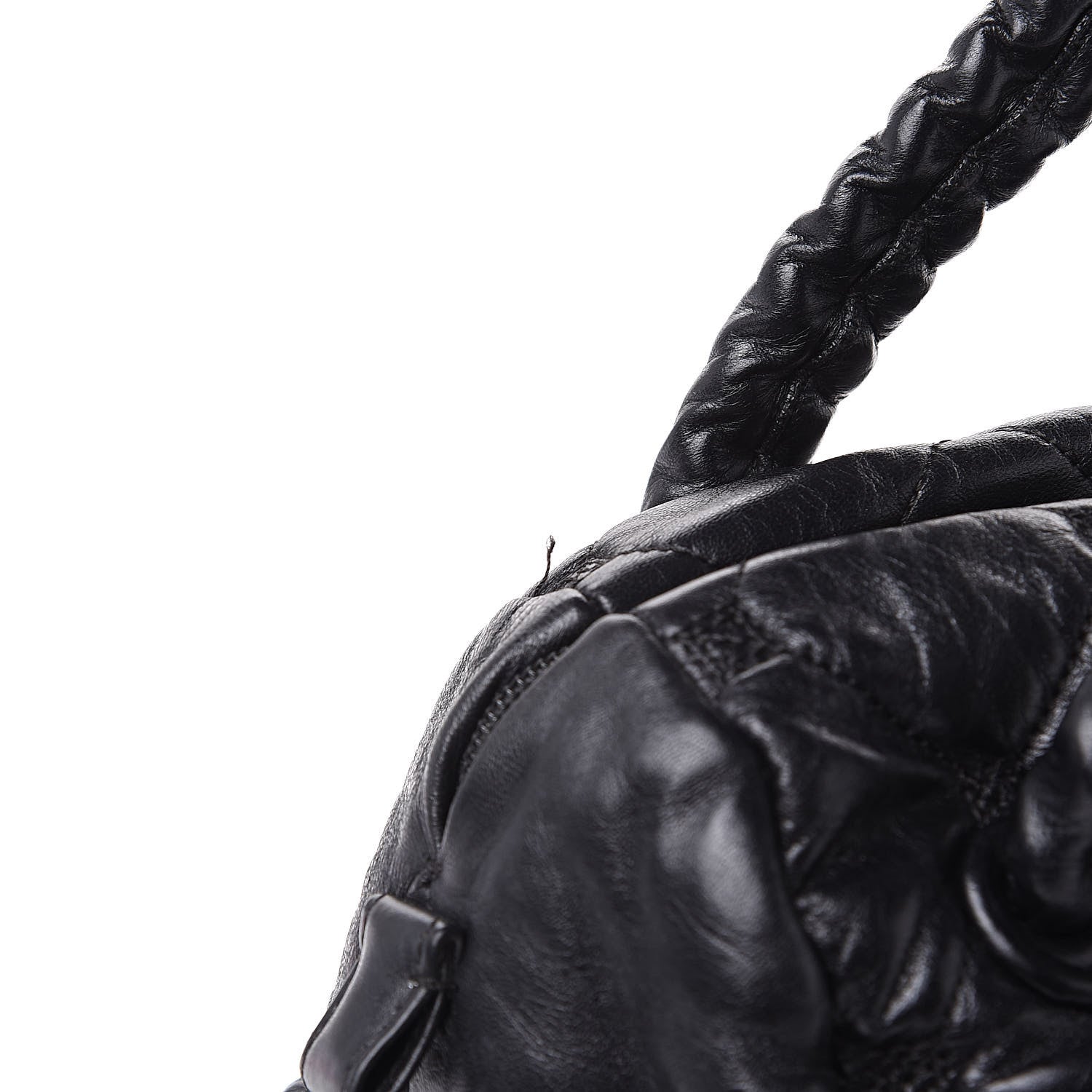 Chanel Lambskin Quilted Hidden Chain Bowler Black 12 of 14