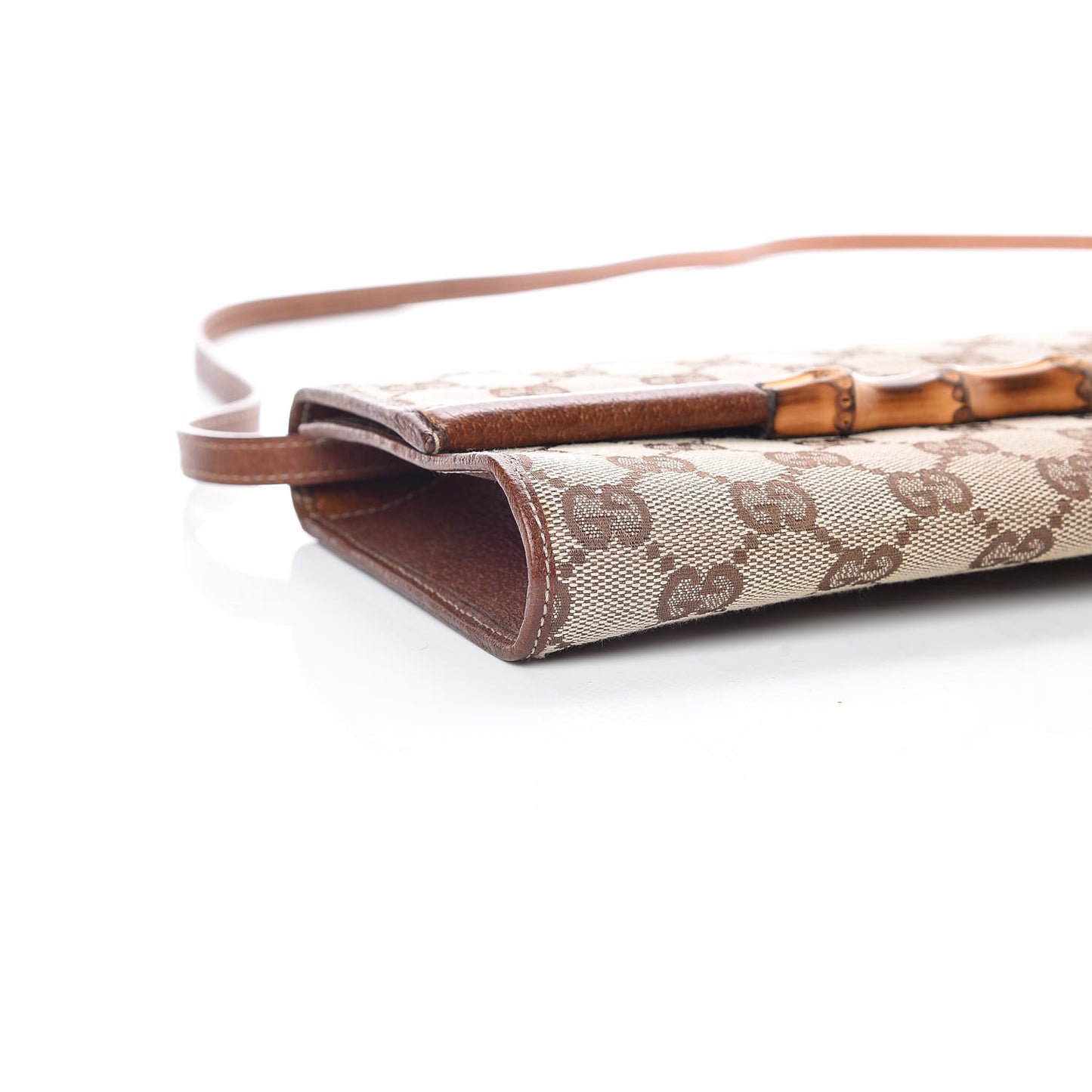 Monogram Bamboo Bar Clutch Brown