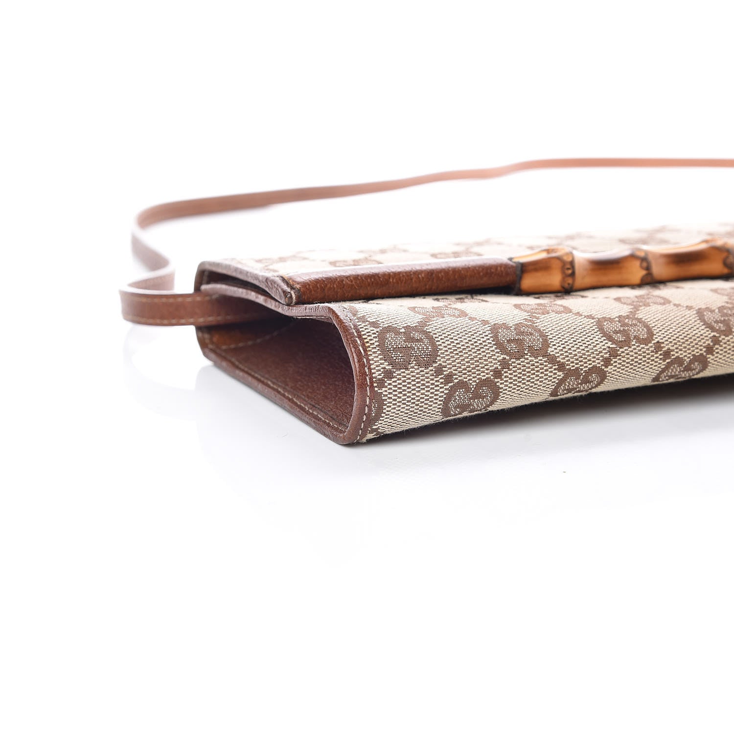 Gucci Monogram Bamboo Bar Clutch Brown 8 of 8