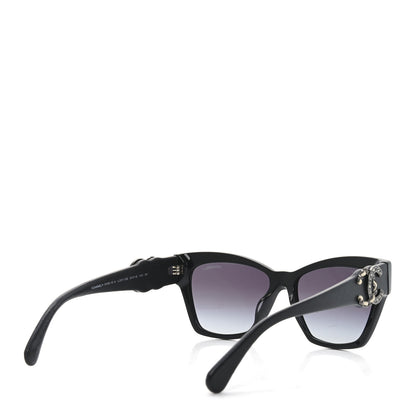 Chanel Acetate Square Cat Eye CC Sunglasses 5456-Q-A Black 4 of 7
