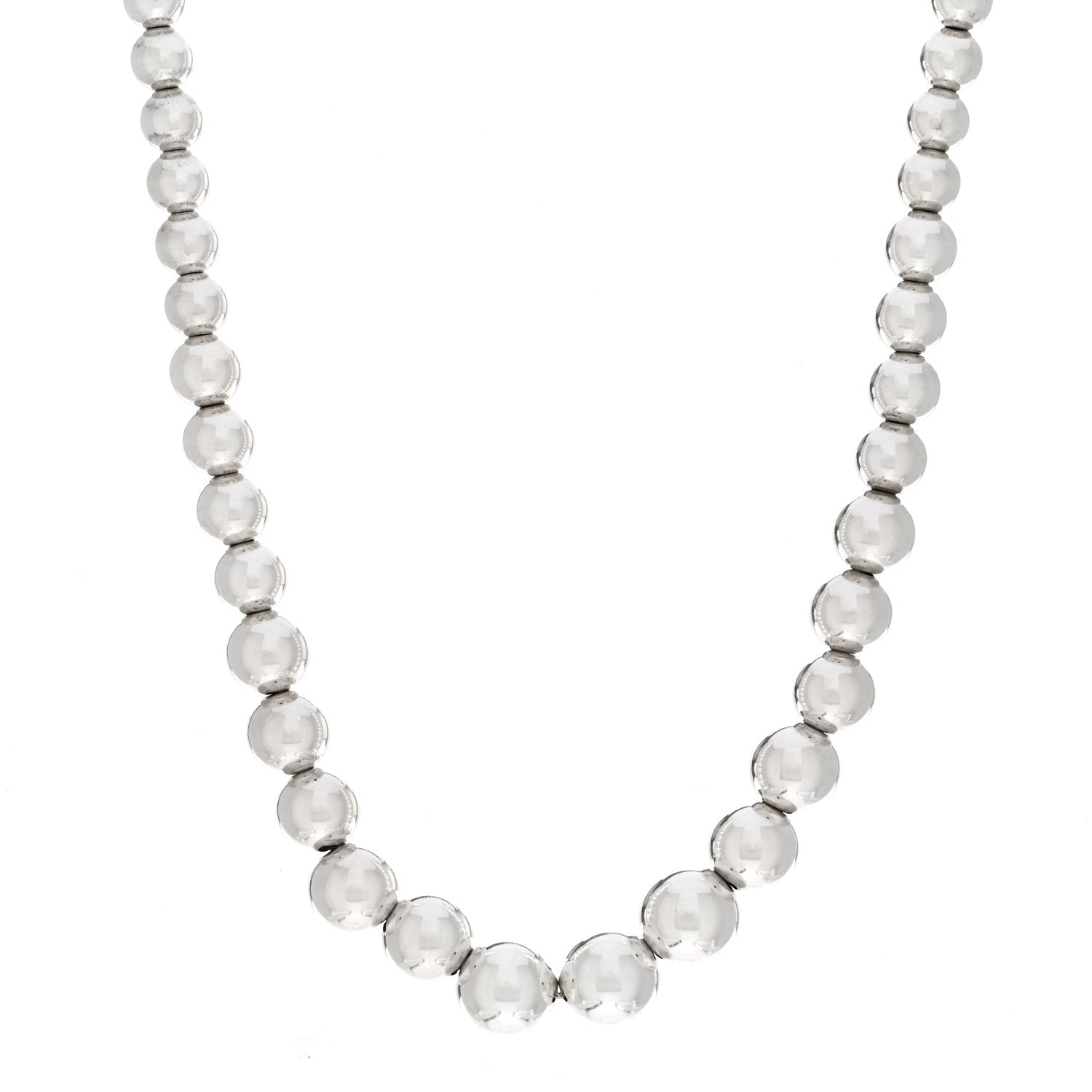 Tiffany Sterling Silver HardWear Graduated Ball Necklace 1 of 4