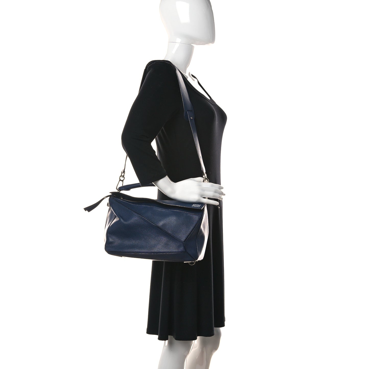 Calfskin Medium Puzzle Bag Marine