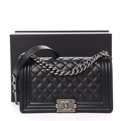 Chanel Caviar Quilted Medium Boy Flap Black 12 of 12