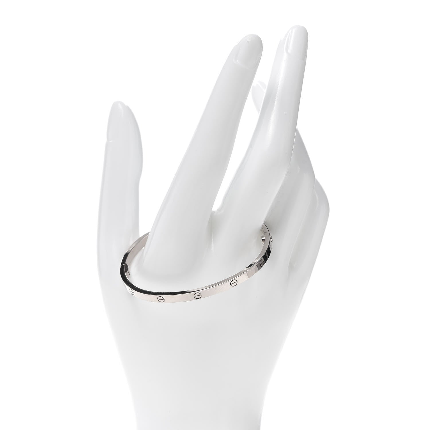Cartier 18K White Gold Small LOVE Bracelet 16 2 of 7