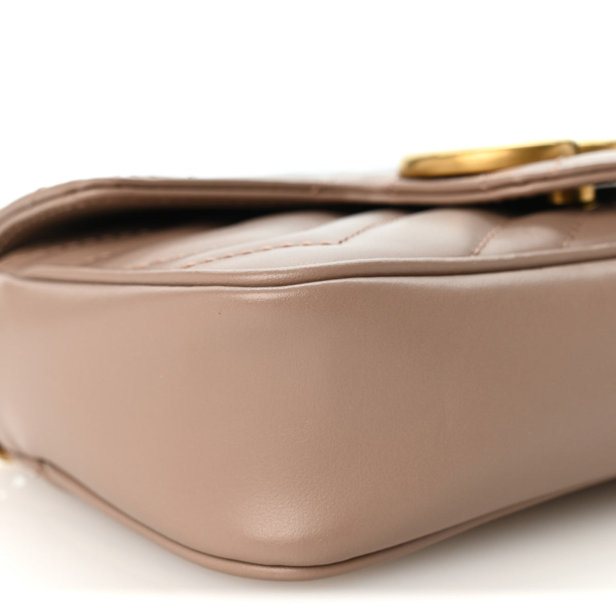 Gucci Calfskin Matelasse Super Mini GG Marmont Shoulder Bag Porcelain Rose 8 of 9